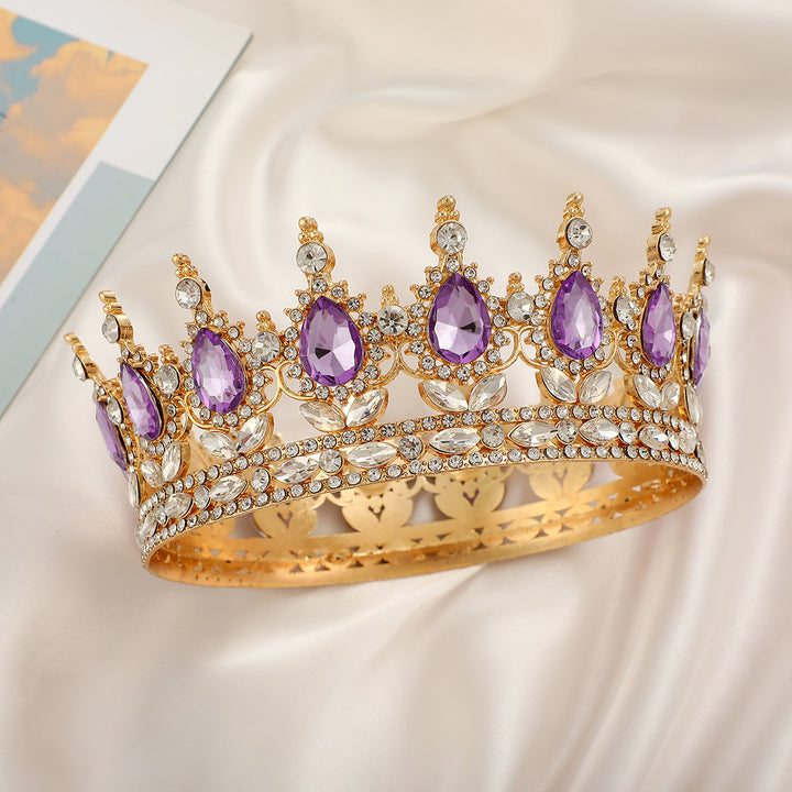 Ladies Luxurious Festive Crown with Shining Gemstones Bowlift