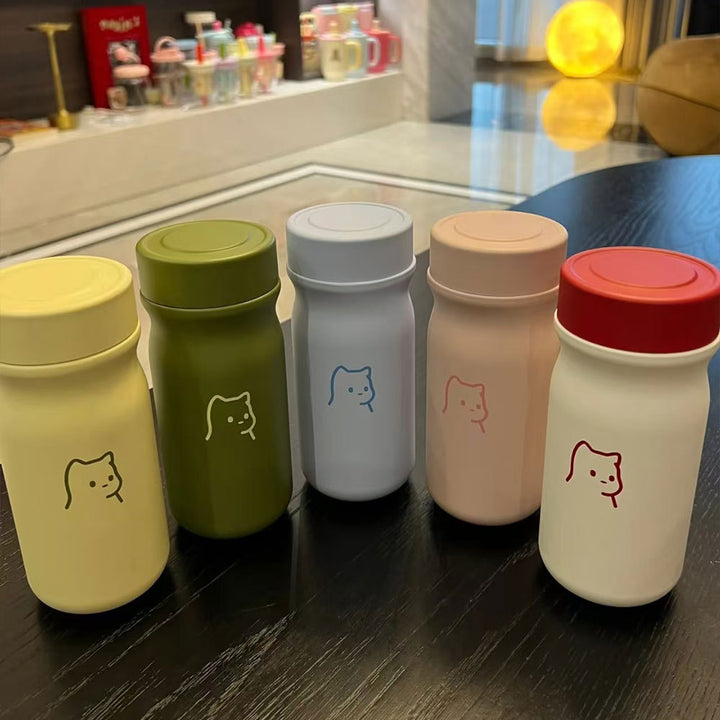 Women's insulated drinking bottle with secure flip lid and stylish animal design Bowlift