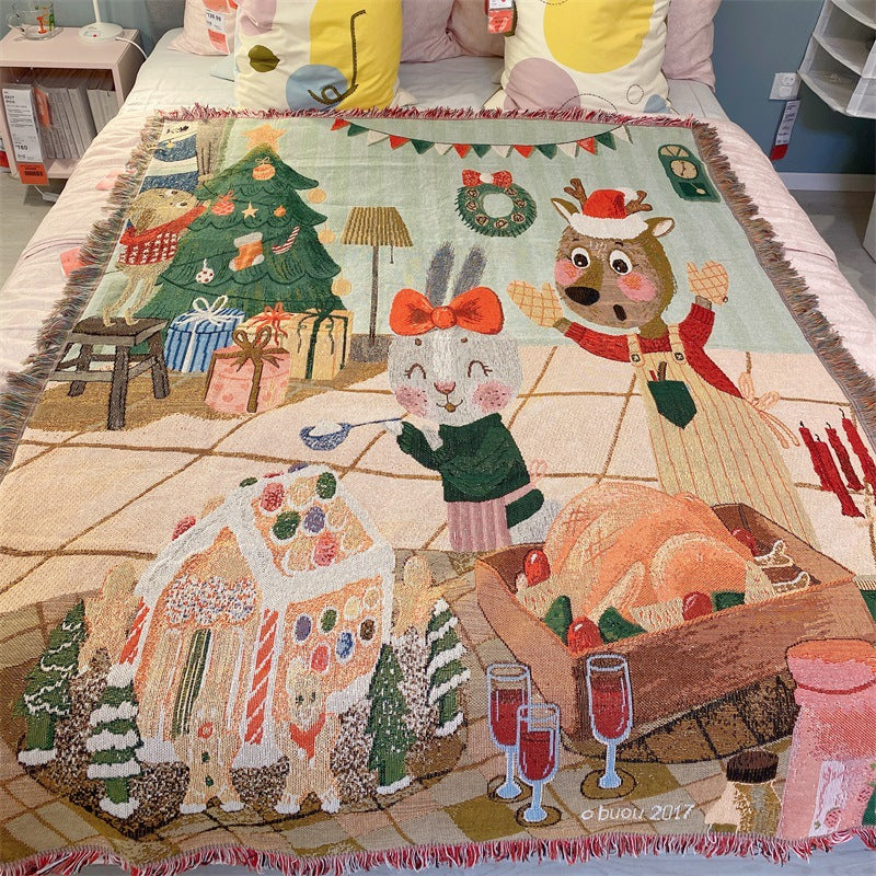 Festive Holiday Themed Cozy Blanket
