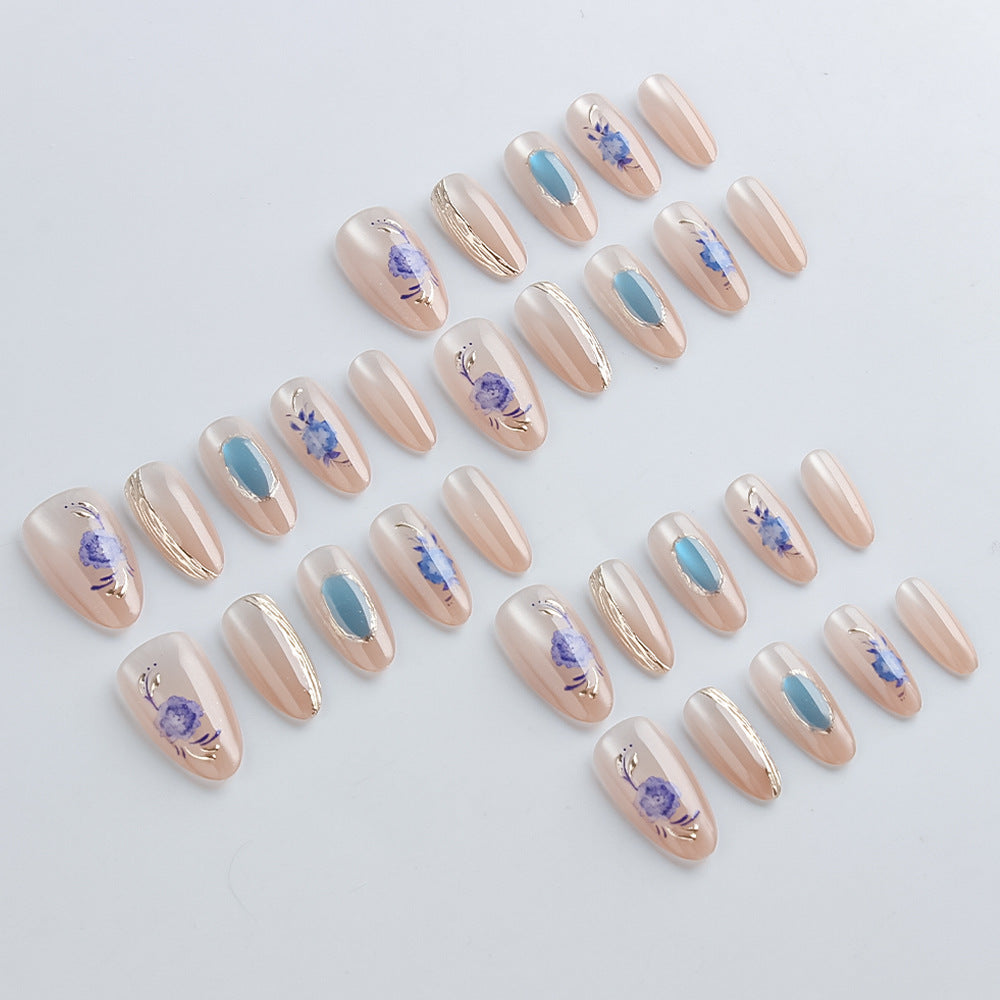 Artistic Floral Press-On Nail Art Set Bowlift