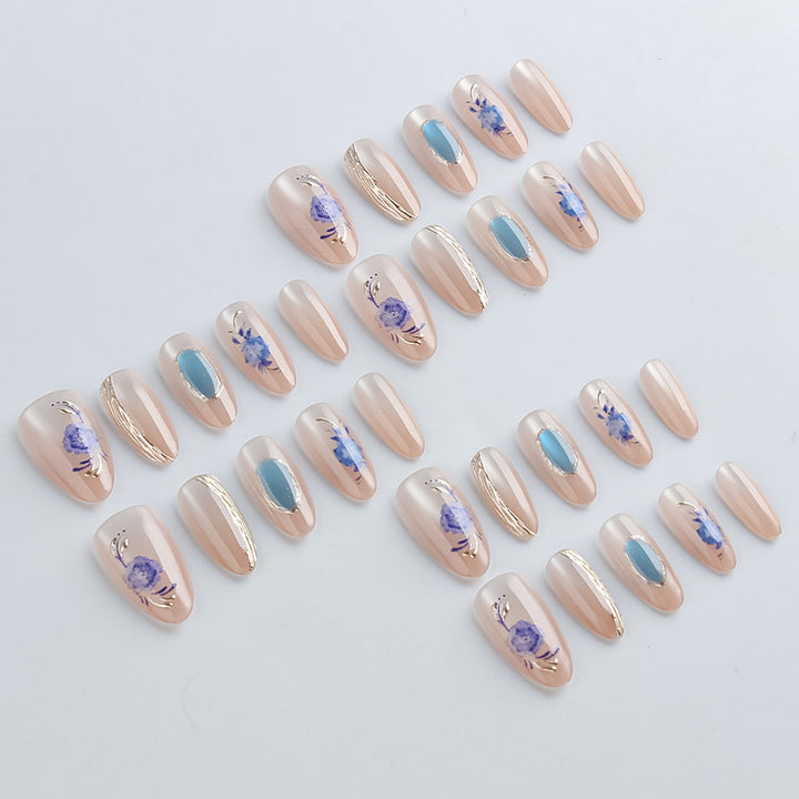 Artistic Floral Press-On Nail Art Set Bowlift