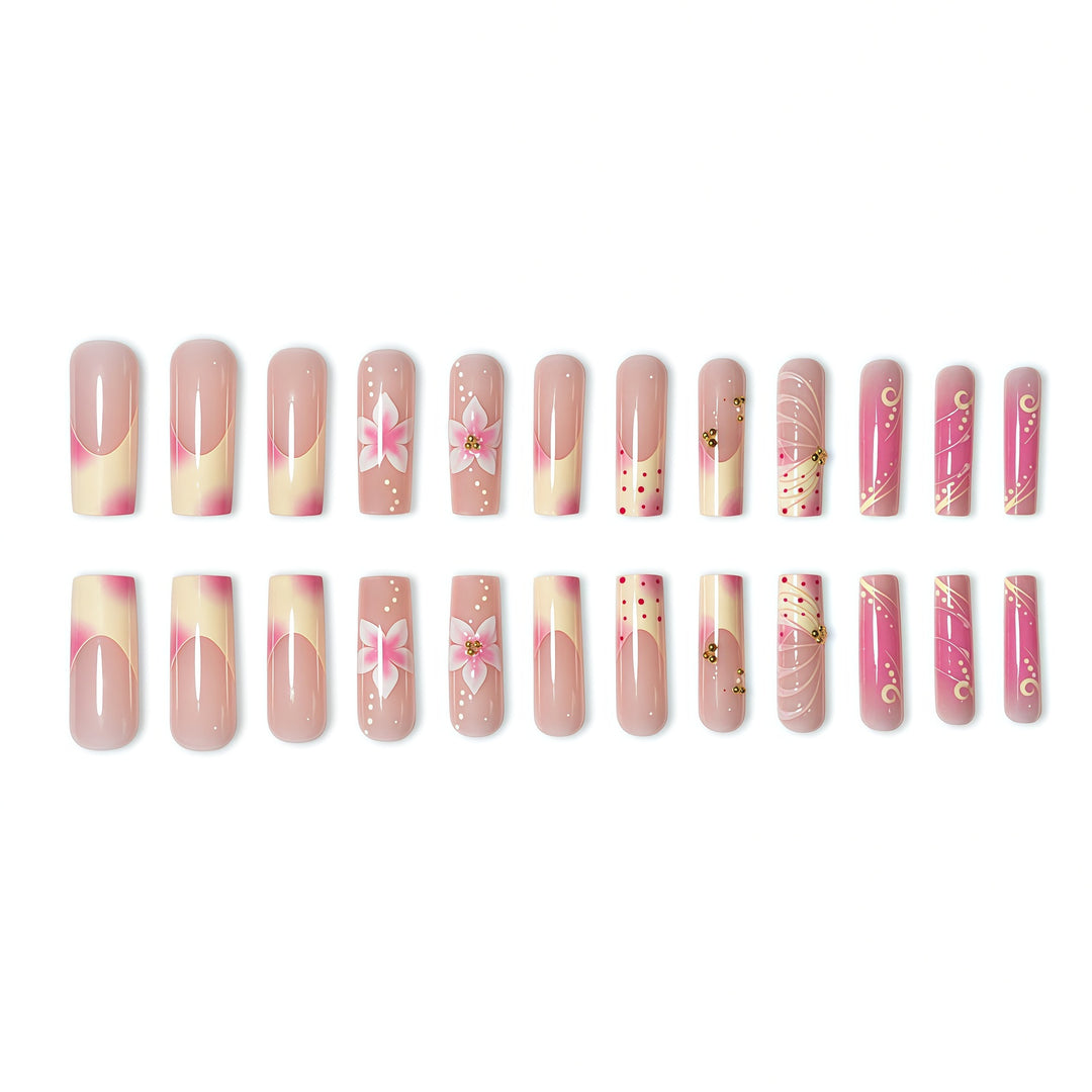 Floral Embellished Nail Extensions Bowlift
