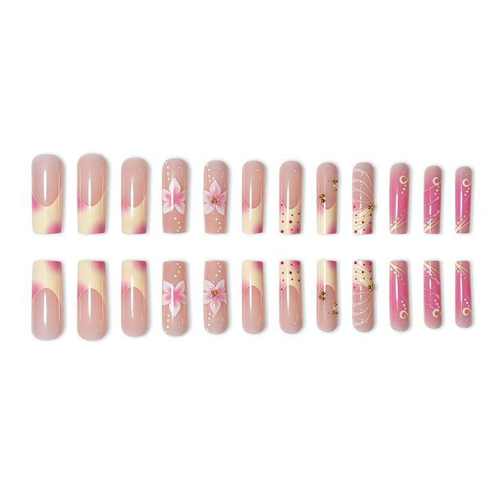 Floral Embellished Nail Extensions Bowlift