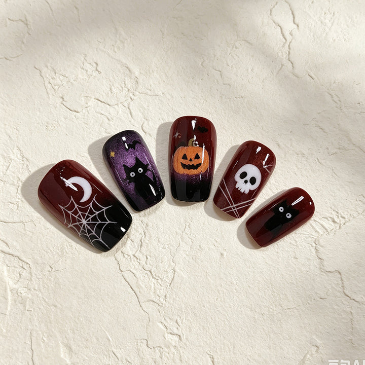 Halloween-Themed Press-On Nail Art Bowlift