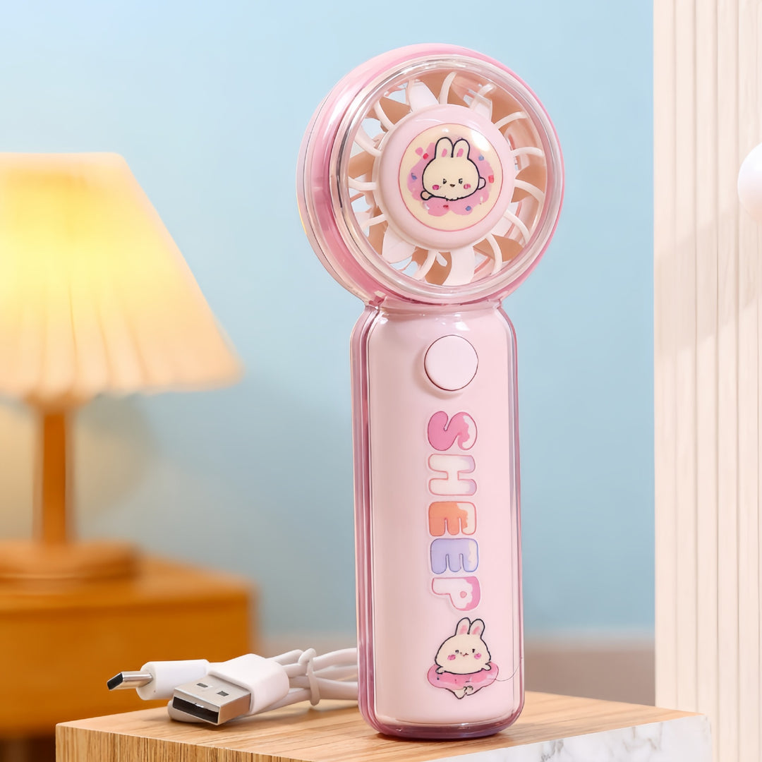 Ladies Portable Hand Fan with Cute Animal Design Bowlift