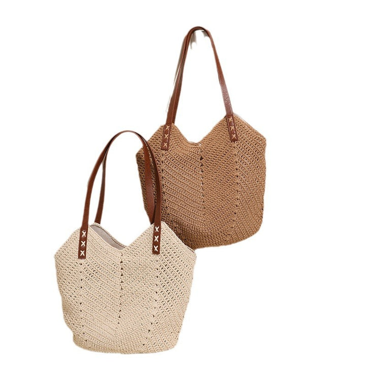 Handcrafted wicker bag with sturdy leather handles Bowlift