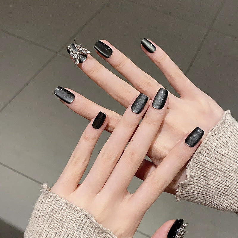 Elegant Long Press-On Nails Set with Artistic Tips Bowlift