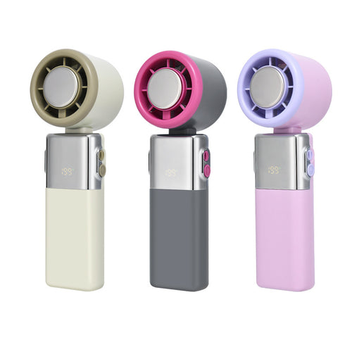 Women's portable hand fan with intelligent digital display Bowlift