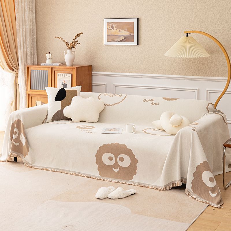 Playful Cartoon-Themed Sofa Throw Blanket