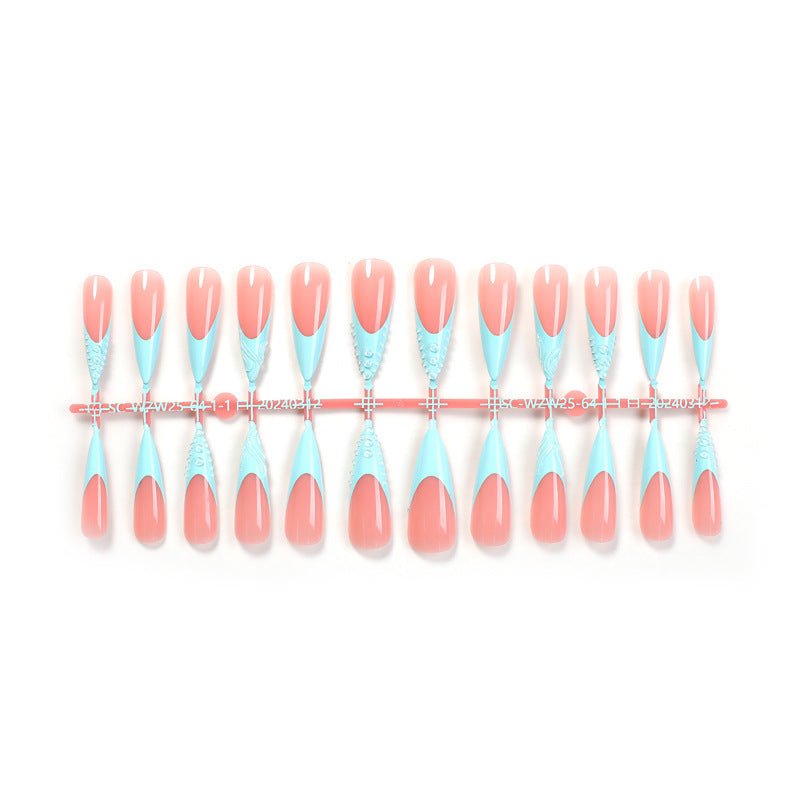 Elegant Artificial Nail Set with Glitter Accents Bowlift