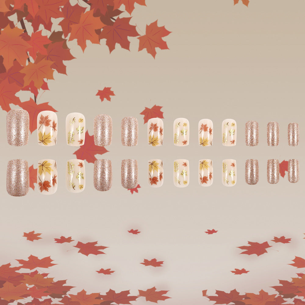 Artistic Autumn-Themed Press-On Nails Bowlift