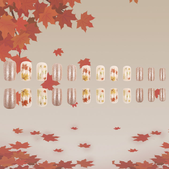 Artistic Autumn-Themed Press-On Nails Bowlift