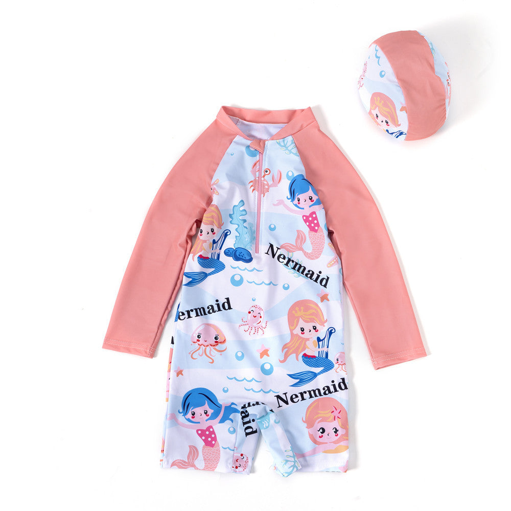Mermaid-Themed UV Protection Swim Suit Bowlift