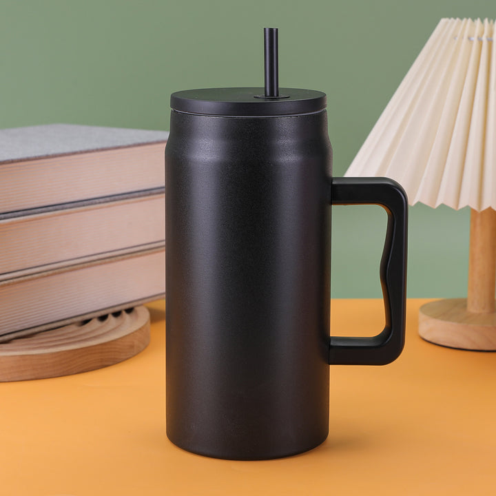 Women's reusable drinking cup with straw and ergonomic handle Bowlift
