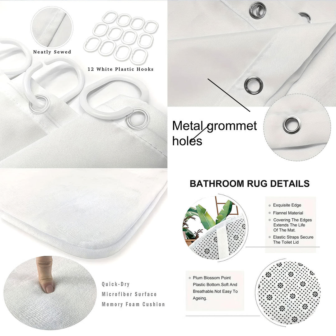 Digital Bow Pattern Bathroom Décor Set Bowlift