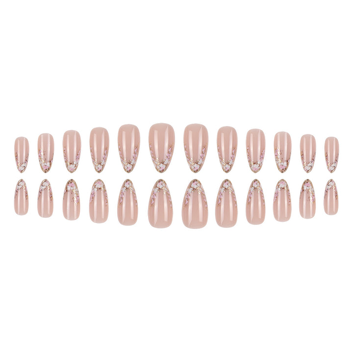 Floral-Embellished Stiletto Press-On Nails Bowlift
