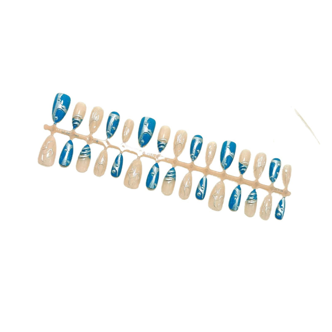 Artificial nails with creative shimmer design Bowlift