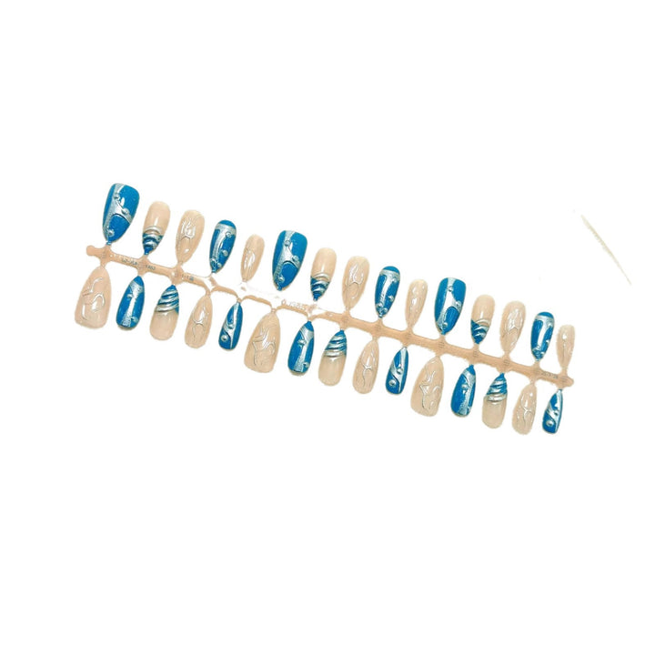Artificial nails with creative shimmer design Bowlift