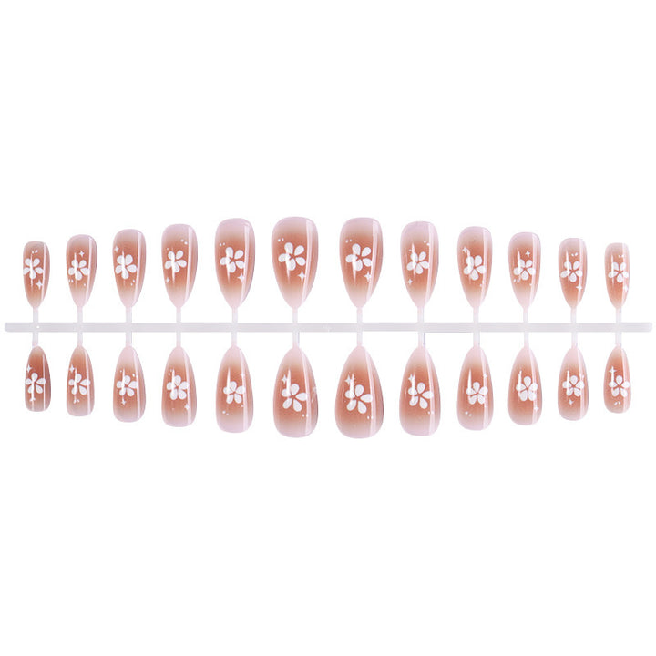 Artificial nail set with delicate floral motifs Bowlift
