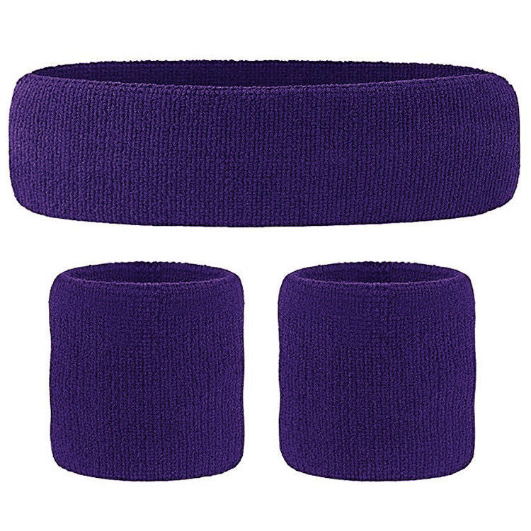 Sports Terry Sweatband Set for Head and Wrists Bowlift