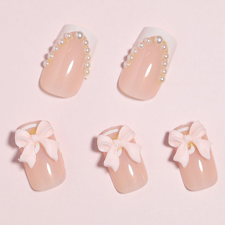 Elegant Decorative Press-On Nail Set Bowlift