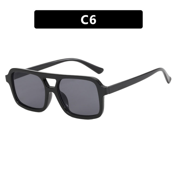 Women's modern square sunglasses with protective UV filter and transparent frame Bowlift