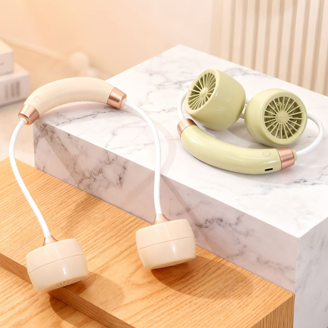 Women Portable Neck Fan with Flexible Design and Integrated USB Port Bowlift