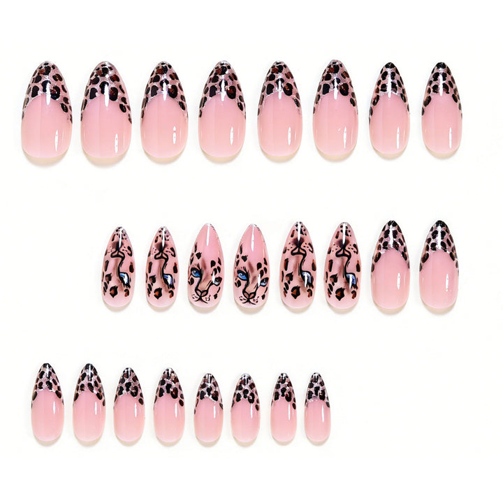 Artistic Leopard Print Stiletto Nail Art Tips Bowlift