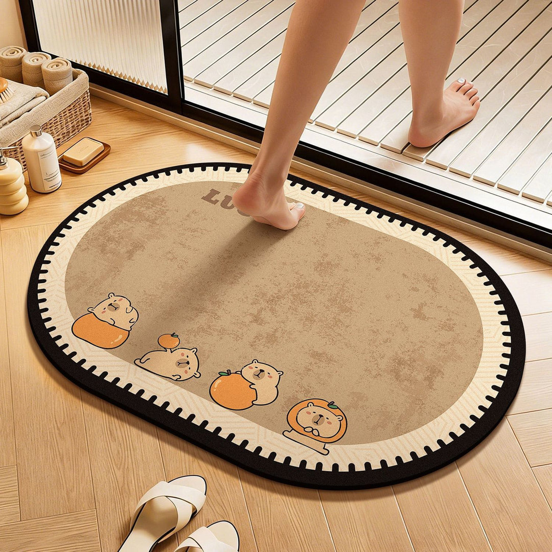Playful Pet-Themed Bathroom Mat