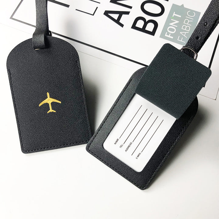 Vegan Leather Embossed Airplane Luggage Tag Bowlift