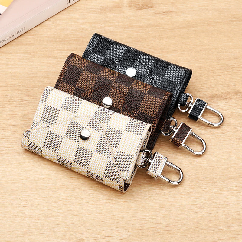 Checkered Pattern Keychain Wallet Bowlift
