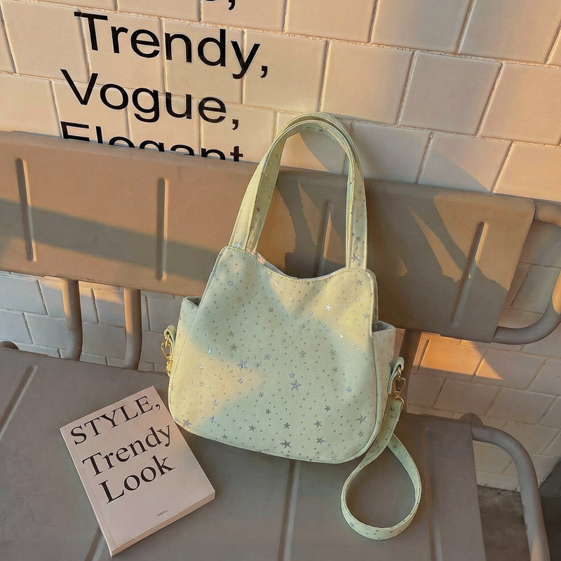WoStar-Patterned Canvas Hobo Bag Bowlift
