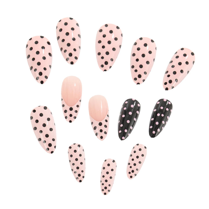Acrylic nails with dot design Bowlift