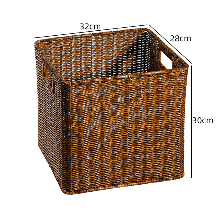 Unisex Rectangular Storage Basket made of braided rattan Bowlift