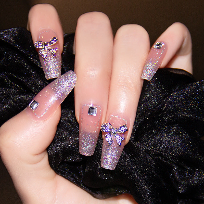Artistic Nail Extensions with Flower Design Bowlift