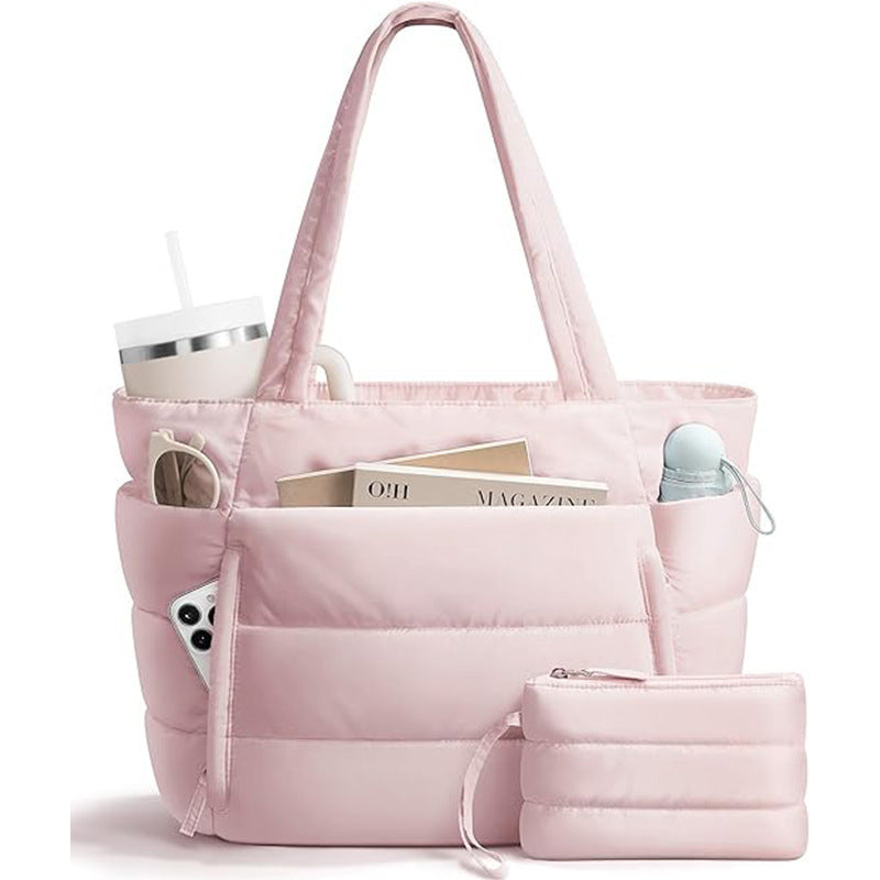 Fashionable everyday tote bag with multiple storage Bowlift