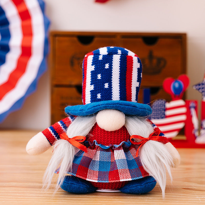 Unisex nan Scandinavian gnome doll decor with knitted cylinder hat and long artificial beard Bowlift