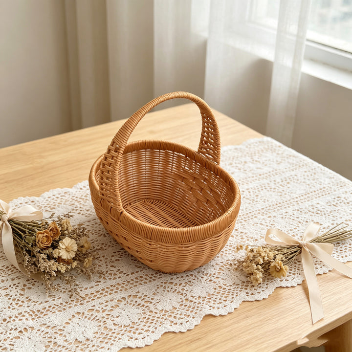 Handcrafted Woven Market Basket Bowlift