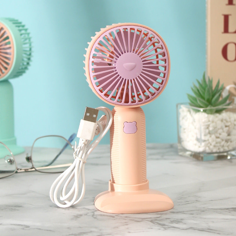 Women's Portable Mini Fan with Creative Bowlift Stand