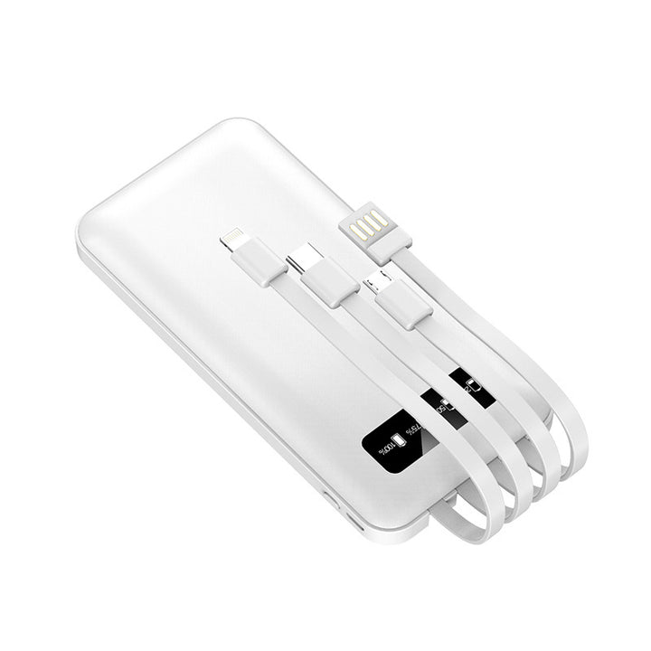 Multifunctional power bank with integrated charging cables Bowlift