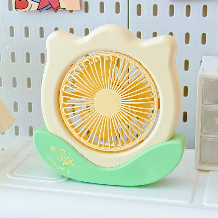 Unisex Portable Mini Table Fan in Flower Pattern Bowlift
