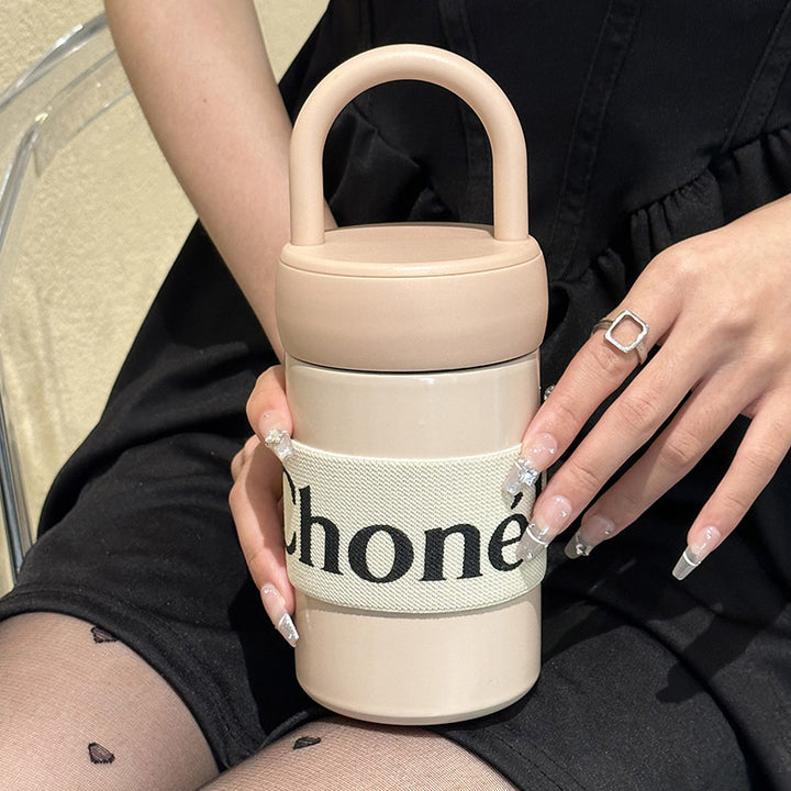 Women's multifunctional thermos cup with practical carrying handle Bowlift