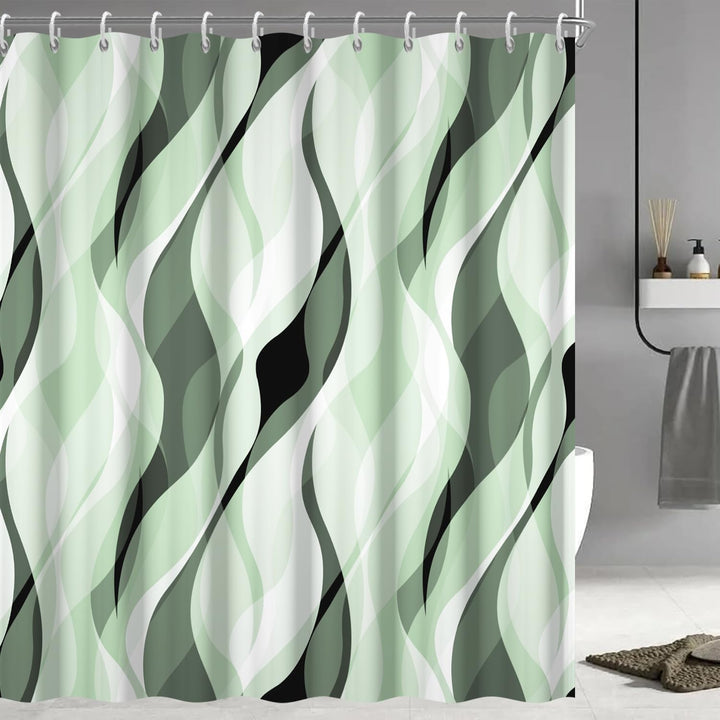 Abstract Wave Pattern Shower Curtain Bowlift