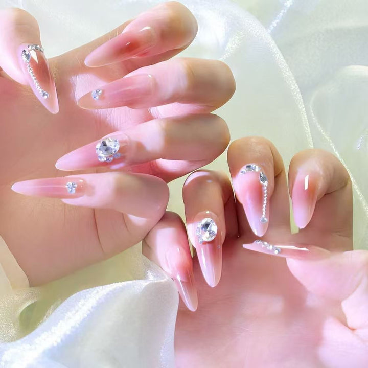Luxury Rhinestone Enhanced Nail Art Bowlift