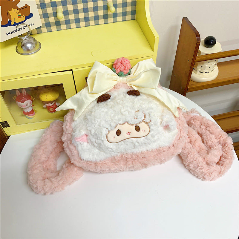Cute Plush Animal-Themed Crossbody Bag