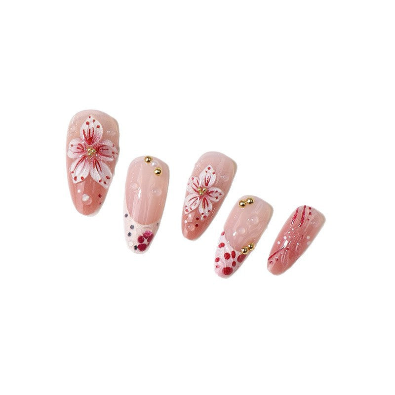 Premium Decorative Floral Press-On Nail Tips Bowlift