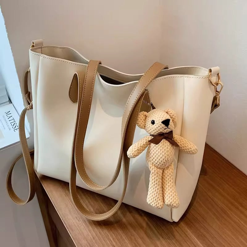 Spacious Soft Leather Tote Bag Bowlift