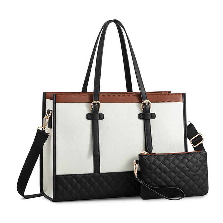 Elegant Tote Bag with Removable Cosmetic Pouch Bowlift