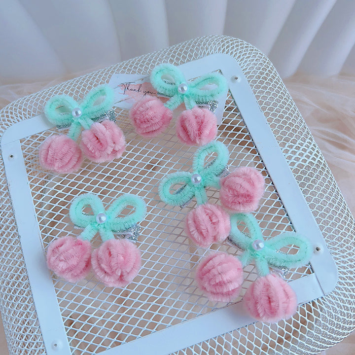 Playful Pom-Pom Hair Clips Bowlift