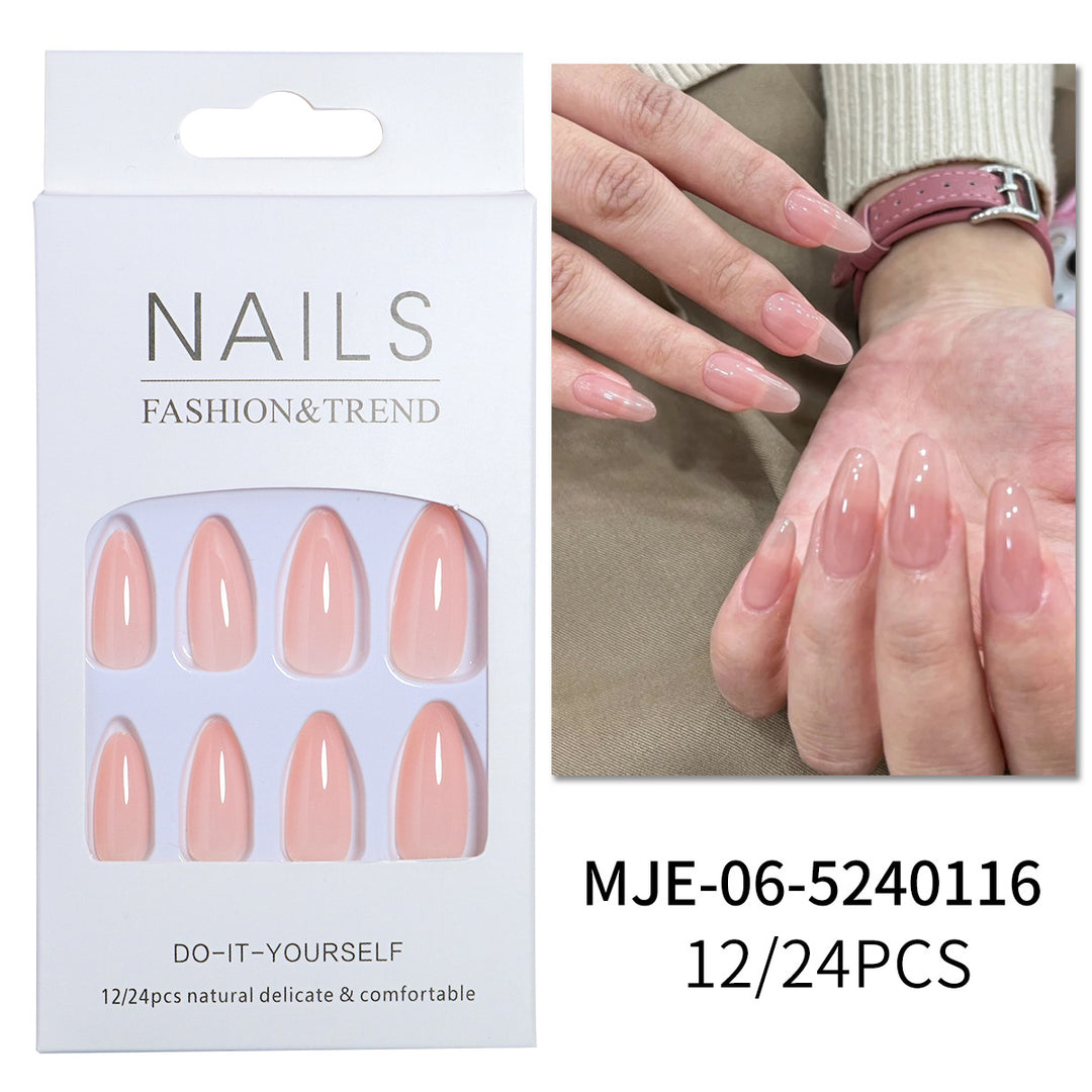 Natural Finish Press-On Nail Set Bowlift
